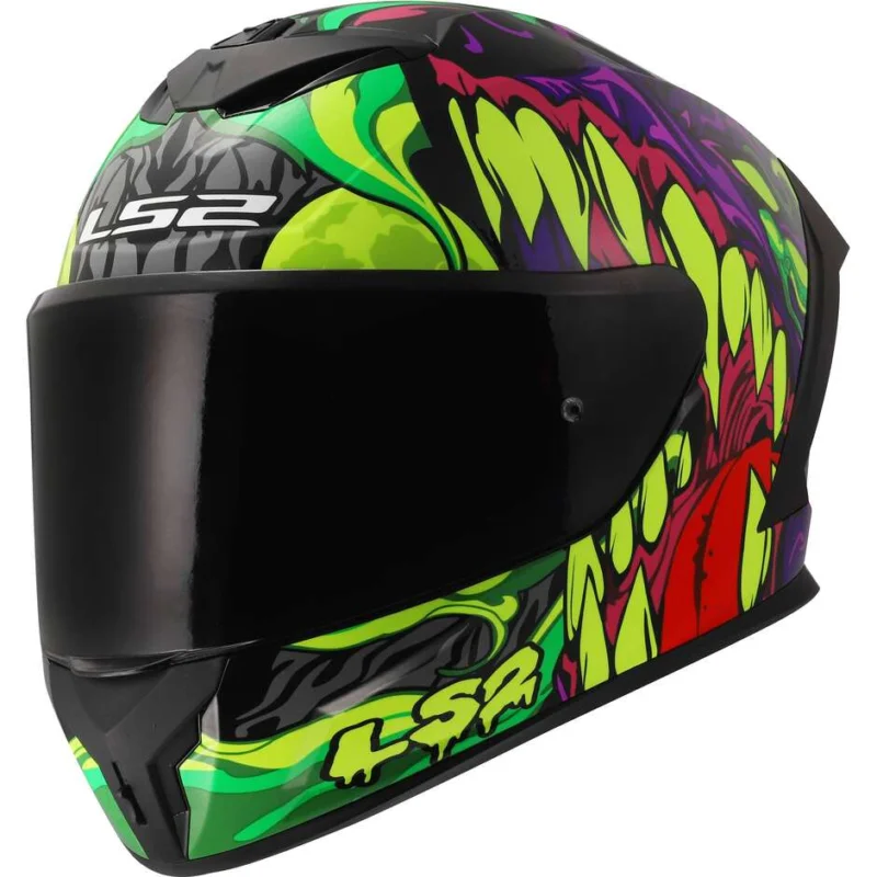 Casco Moto Integrale LS2 FF820 RAPID III LYCANT Viola Verde Quantità Limitata