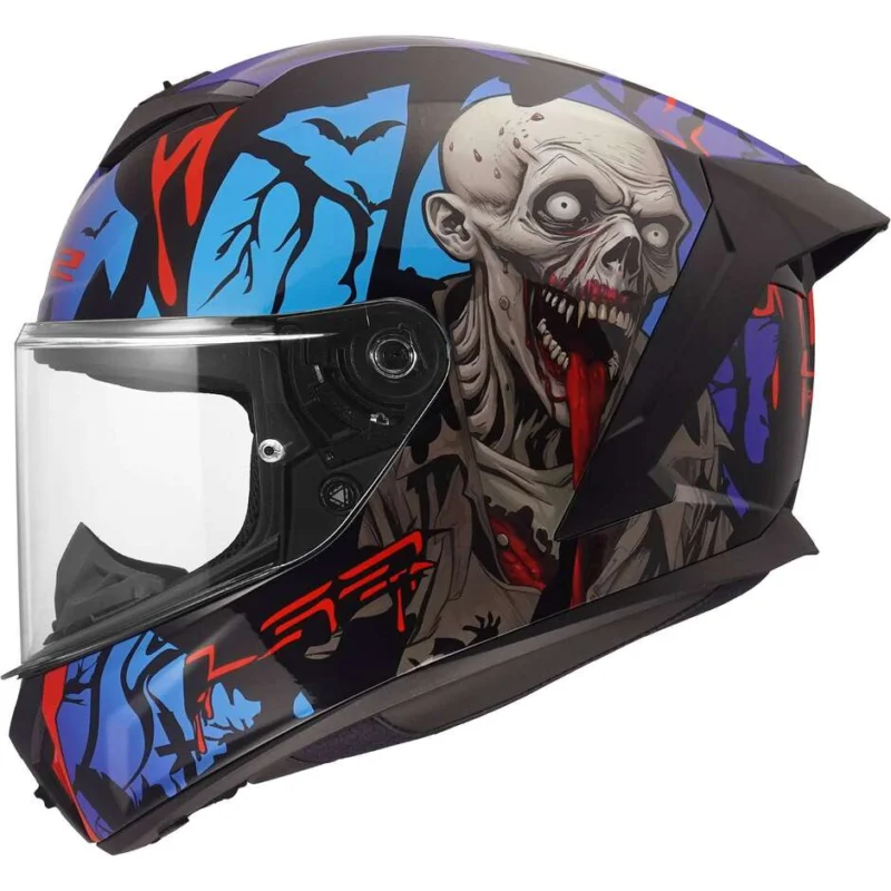 Must-Have Casco Moto Integrale LS2 FF820 RAPID III ZOMBIE II Nero Rosso Blu