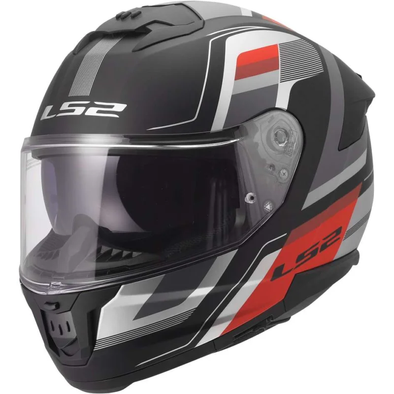 Più Venduto Casco Moto Integrale Ls2 LS2 FF808 STREAM II VINTAGE Nero Grigio Rosso