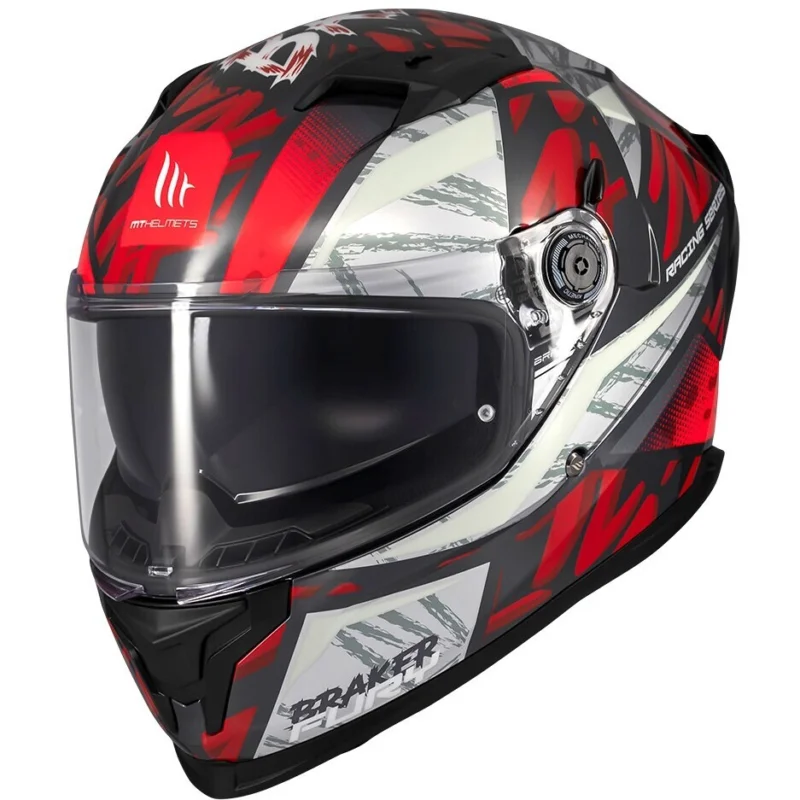 Promozione Casco Moto Integrale Mt Helmets BRAKER SV FURY C5 Lucido