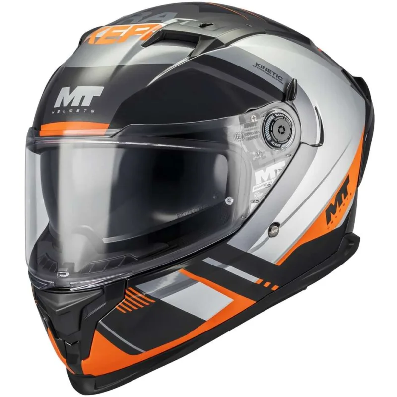 Miglior Prezzo Casco Moto Integrale Mt Helmets BRAKER SV INCEPTION B4 Arancio Grigio Nero Lucido