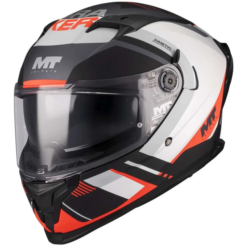 Compra Online Casco Moto Integrale Mt Helmets BRAKER SV INCEPTION B5 Bianco Rosso Nero Opaco