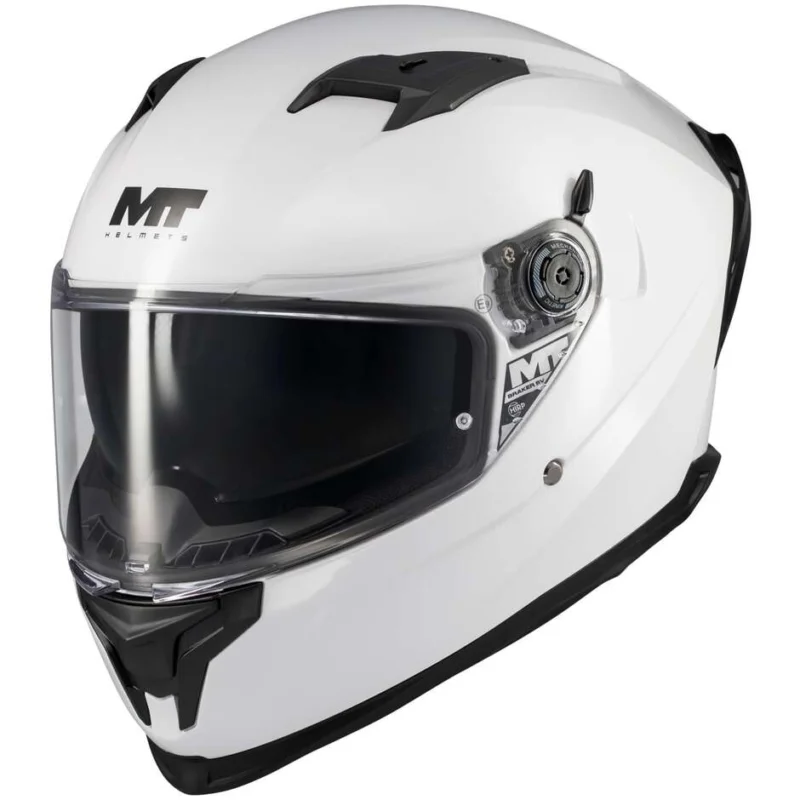Popolare Casco Moto Integrale Mt Helmets BRAKER SV PURE A0 Bianco Lucido