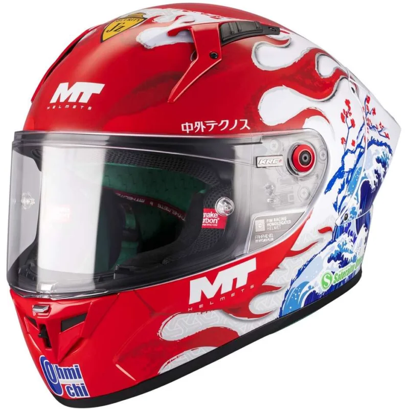 Super Prezzo Casco Moto Integrale Mt Helmets KRE+ S YAMANAKA 2025 A5 Rosso Lucido