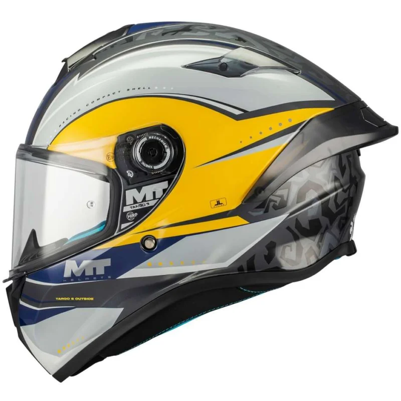Promo Stagionale Casco Moto Integrale Mt Helmets TARGO S OUTSIDE C3 Grigio Giallo Lucido