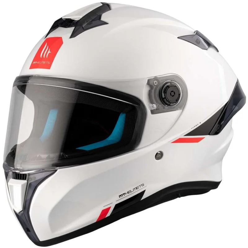 Casco Moto Integrale Mt Helmets TARGO S SOLID A0 Perla Lucido Bianco Promo Stagionale