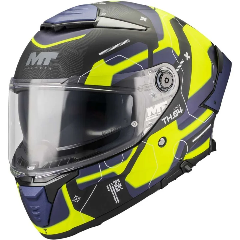 Casco Moto Integrale Mt Helmets THUNDER 4 SV LUMEX B27 Grigio Giallo Opaco Promozione