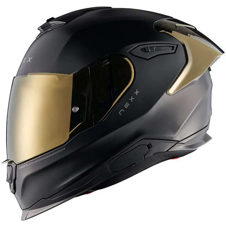 Di Tendenza Casco Moto Integrale Nexx Y.100R Subsonic Nero Oro Opaco