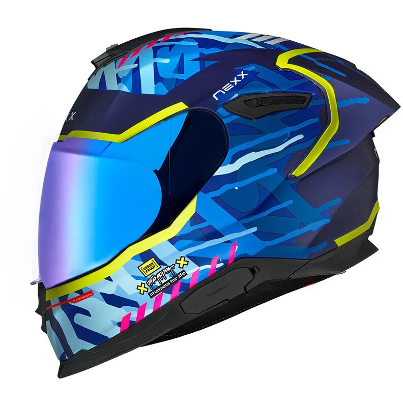 Casco Moto Integrale Nexx Y.100R URBANGRAM INDIGO Blu Opaco Miglior Prezzo