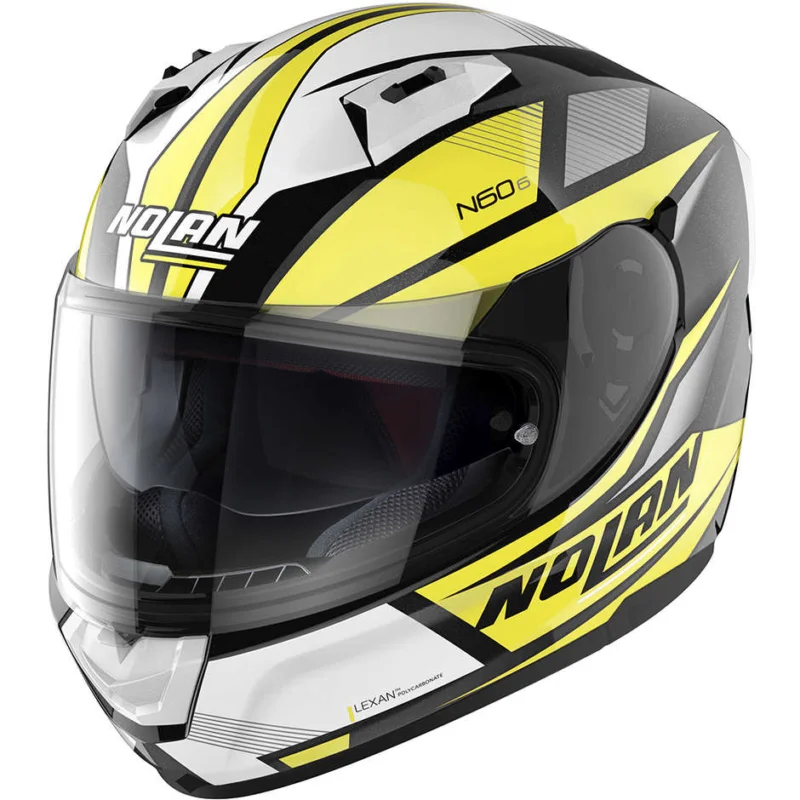 Casco Moto Integrale Nolan N60.6 DOWNSHIFT 037 Giallo Lucido Reso Gratuito