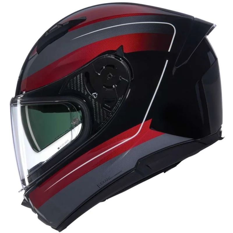 Casco Moto Integrale Nolan N60-6 ERMETICO 345 Nero Rosso Grigio Lucido Scelto Dai Clienti