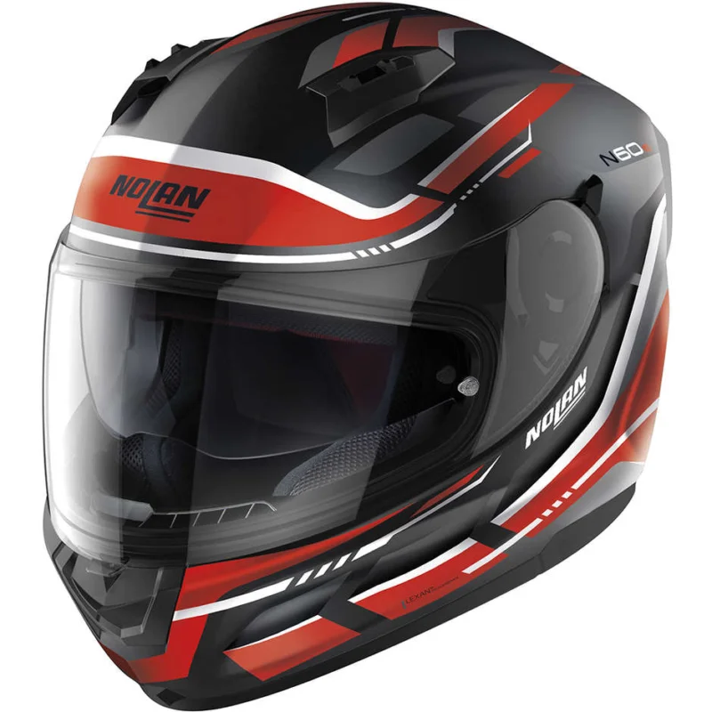 Prezzo Basso Casco Moto Integrale Nolan N60-6 LANCER 062 Nero Opaco Rosso