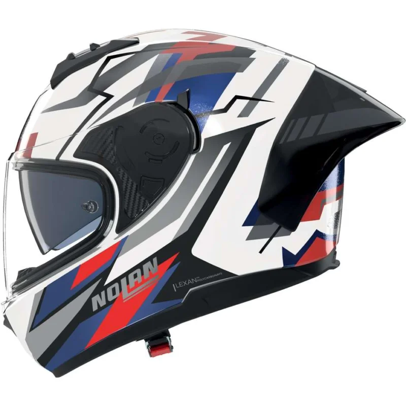 Ultime Pezzi Casco Moto Integrale Nolan N60-6 SPORT CORSA 355 Bianco Blu Rosso