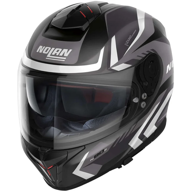 Casco Moto Integrale Nolan N80-8 RUMBLE N-Com 058 Nero Bianco Opaco Di Tendenza