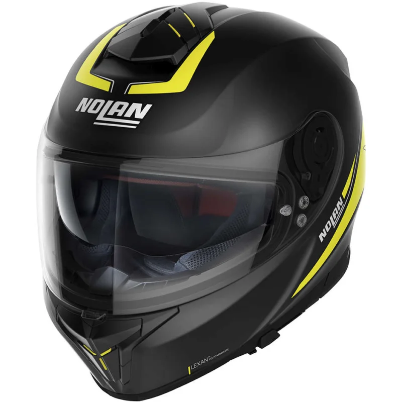 Sconto Casco Moto Integrale Nolan N80.8 STAPLE N-Com 055 Nero Giallo Opaco