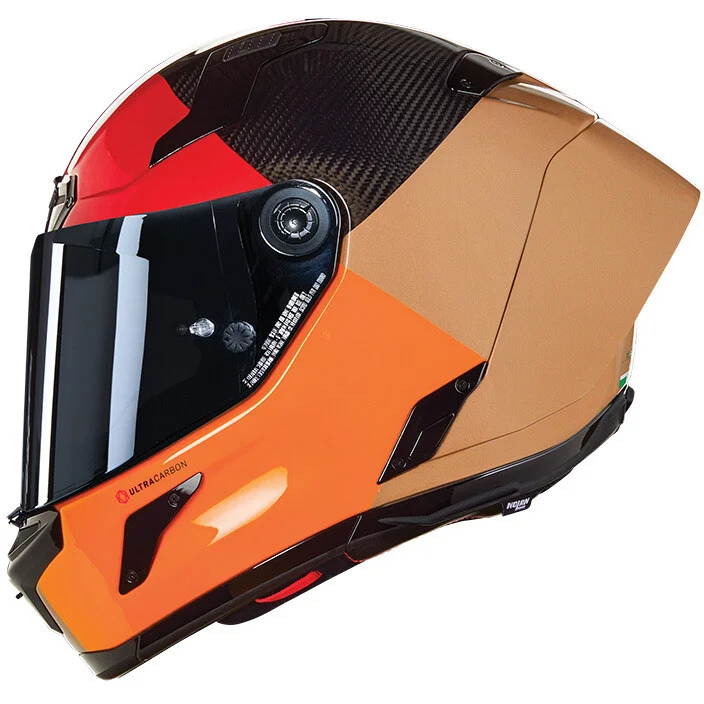 Casco Moto Integrale Nolan X-804 RS UC BLOCCO 349 Arancione Sabbia Rosso Prezzo Di Fabbrica