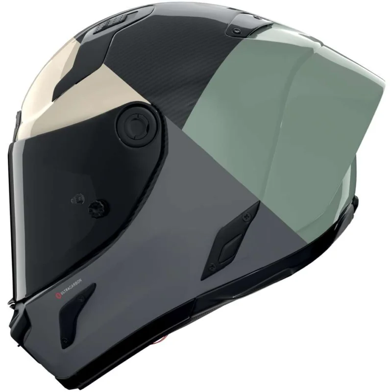 Casco Moto Integrale Nolan X-804 RS UC BLOCCO 370 Carbonio Verde Grigio Antracite Avorio Lucido Soddisfatti O Rimborsati