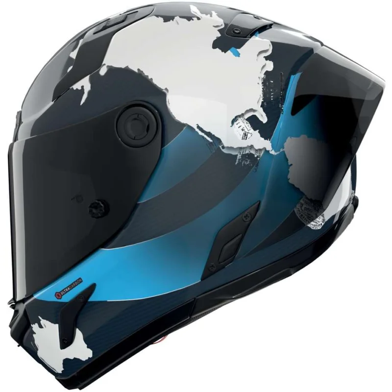 Professionale Casco Moto Integrale Nolan X-804 RS UC CHECA 30TH ANNIVERSARY SPECIAL EDIT. 355 Blu Bianco Azzurro Lucido