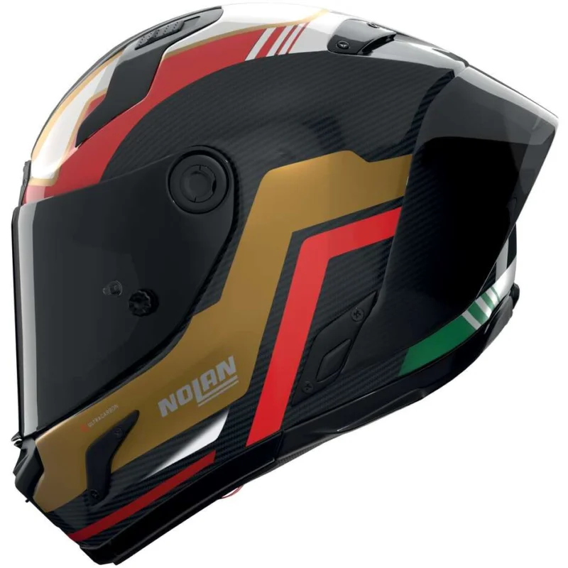 Casco Moto Integrale Nolan X-804 RS UC PIEGA 367 Carbonio Oro Rosso Verde Lucido A Buon Prezzo