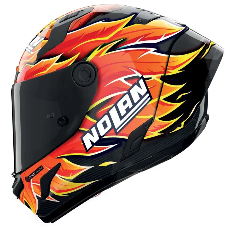 Casco Moto Integrale Nolan X-804 RS UC REPLICA IANNONE 368 Carbonio Rosso Arancio Giallo Lucido Offerta