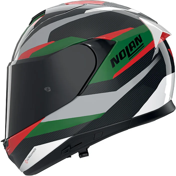 Nuovo Arrivo Casco Moto Integrale Nolan X-904 ULTRA CARBON CALIBRO 346 Antracite Verde Rosso Lucido