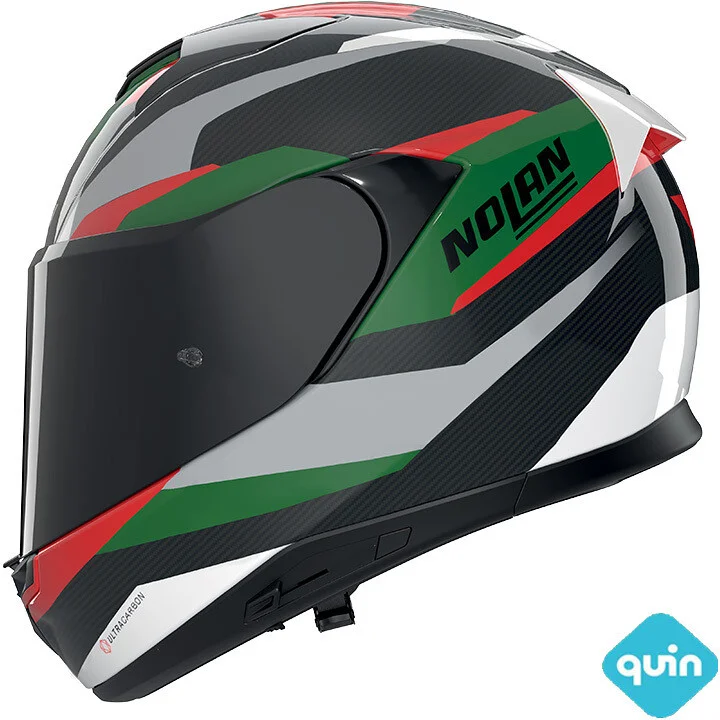 Casco Moto Integrale Nolan X-904 ULTRA CARBON CALIBRO QUIN 355 Antracite Verde Rosso Lucido Miglior Prezzo
