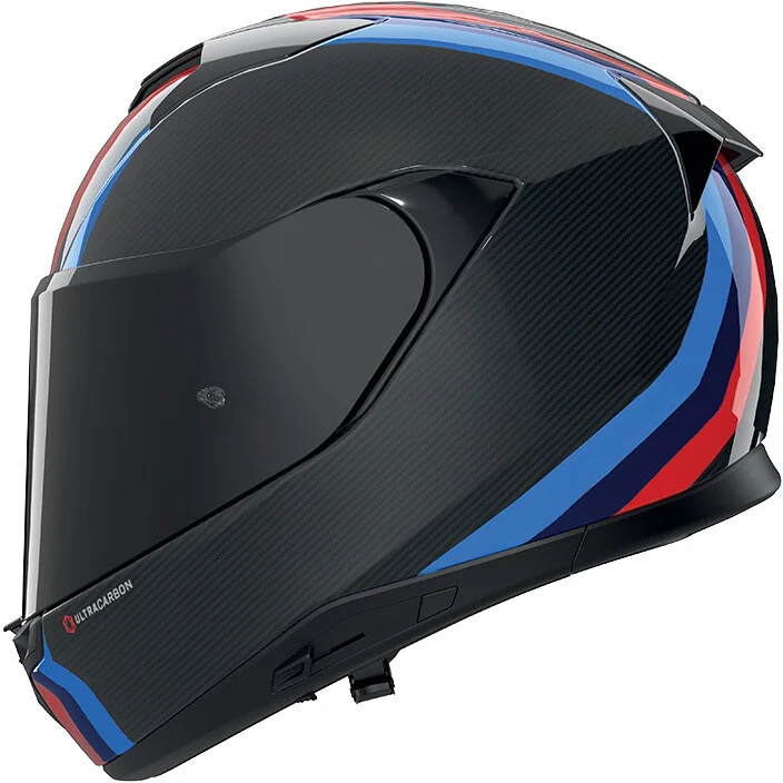 Casco Moto Integrale Nolan X-904 ULTRA CARBON GEMINI 351 Bianco Rosso Blu Azzurro Lucido Scelto Dai Clienti