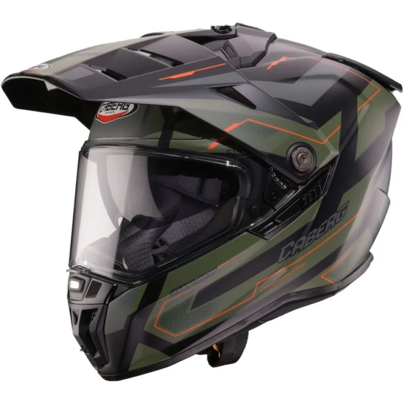 Casco Moto Integrale Off-Road Caberg TANAMI RANGER Nero Opaco Verde Militare Arancio Ultimissimo Modello