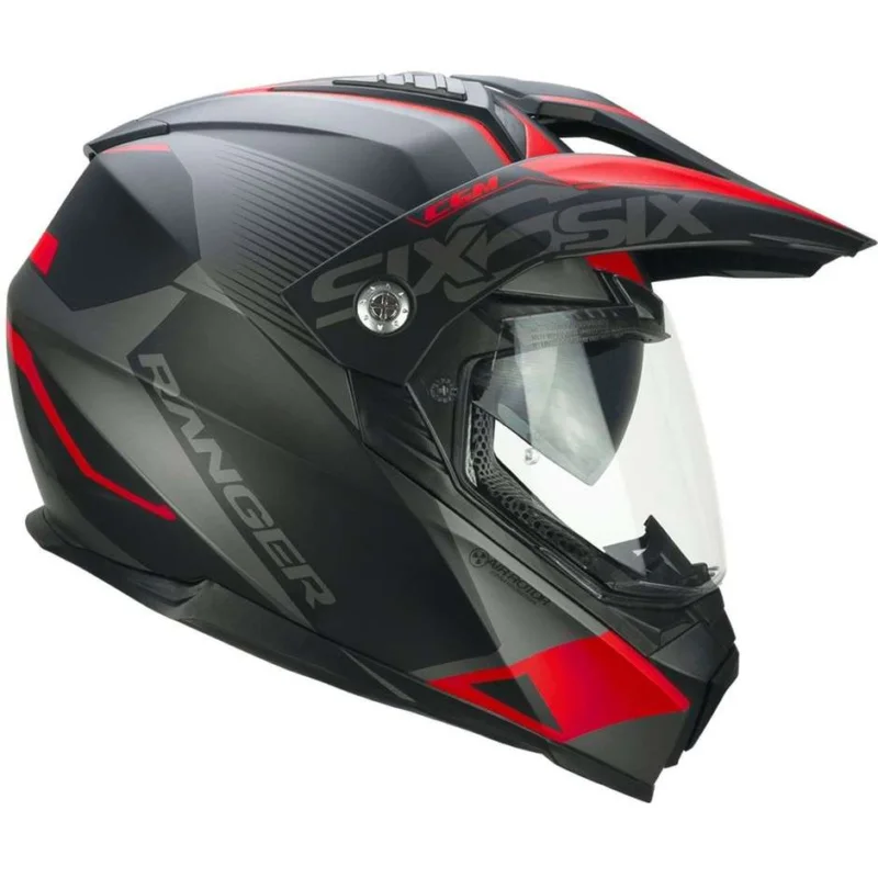 Casco Moto Integrale Off Road CGM 666a TWIN RANGER Nero Rosso Opaco Non Perdere