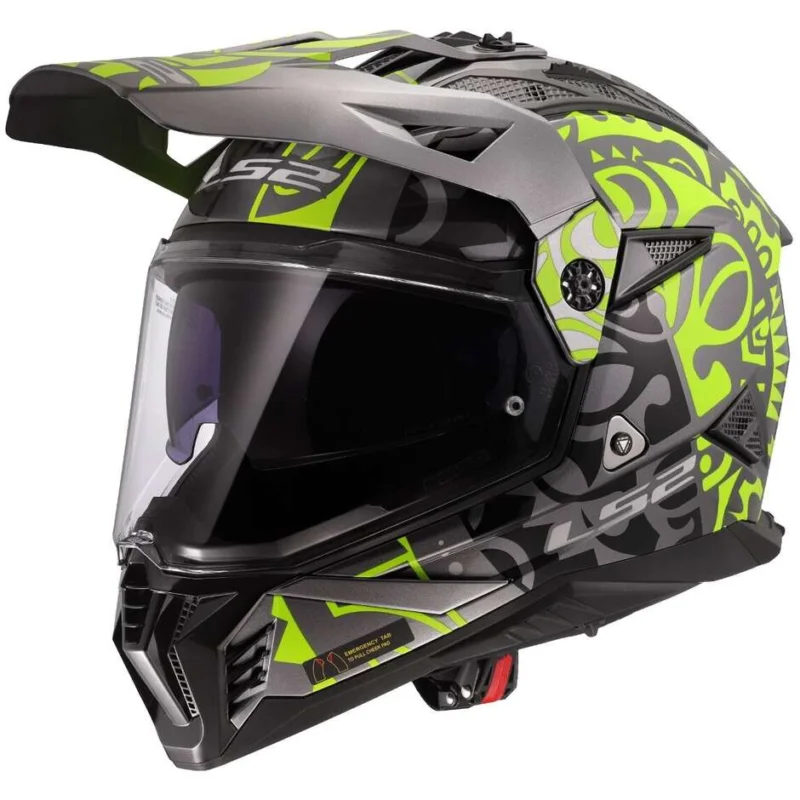 Prezzo Ridotto Casco Moto integrale Off-Road LS2 MX702 PIONEER 2 RANGI Giallo Fluo