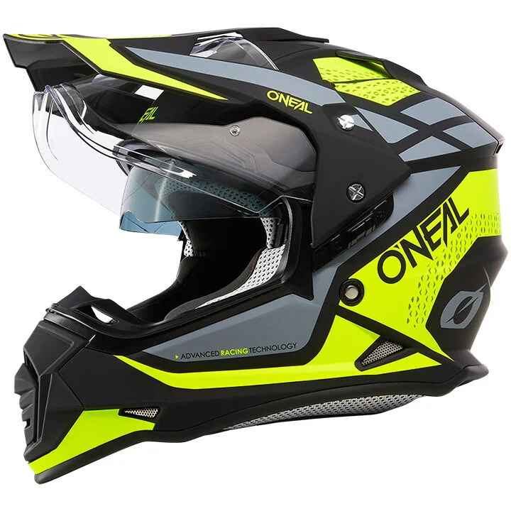Casco Moto Integrale Oneal SIERRA Helmet V.23 R Nero Giallo Grigio Vendita Finale