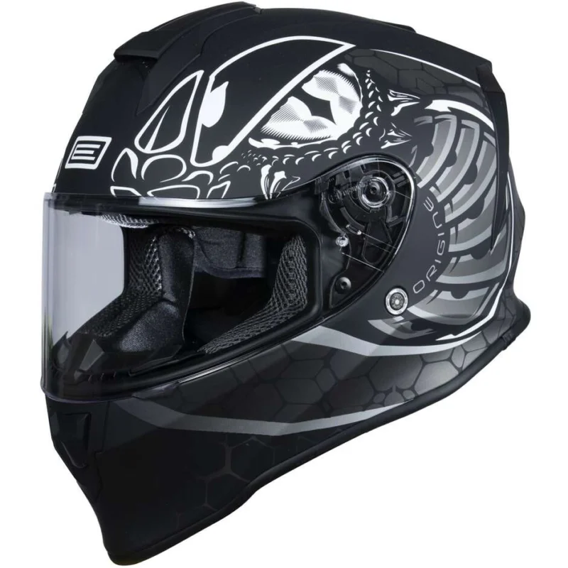 Nuovo Arrivo Casco Moto Integrale Origine DINAMO Fighter Titanio Nero Opaco