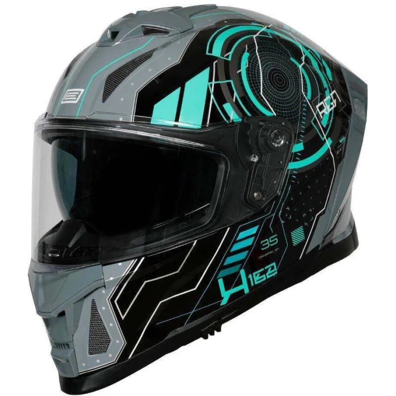 Casco Moto Integrale Origine ETNA CYBERPUNK BLUE GREY Blu Grigio Offerta Speciale