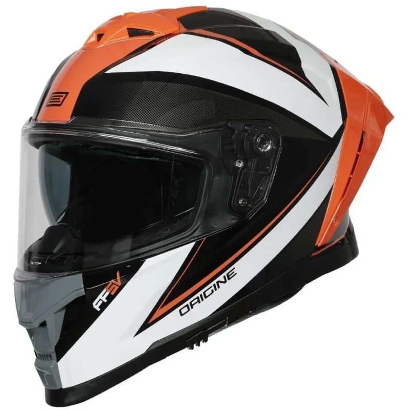 Casco Moto Integrale Origine ETNA MINIMAL WHITE ORANGE Bianco Arancio Compra Oggi Stesso