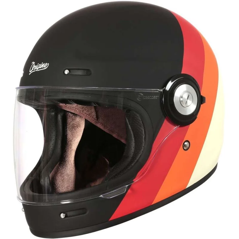 Ultime Pezzi Casco Moto Integrale Origine VEGA Primitive Arancio Rosso Nero Opaco