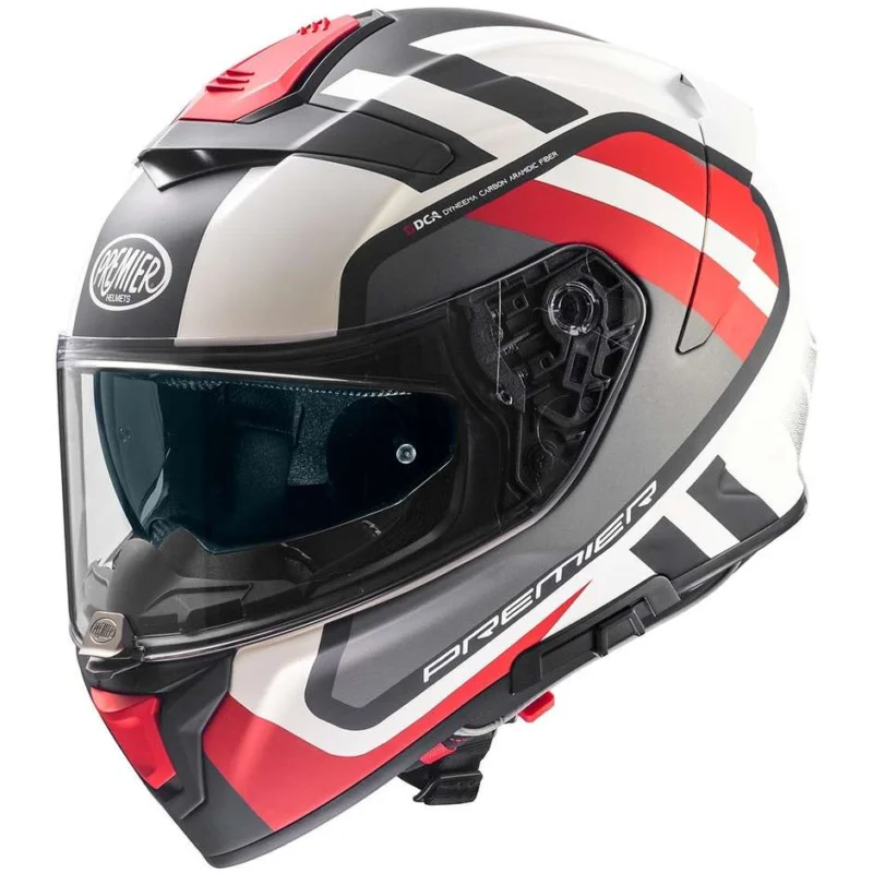 Casco Moto Integrale Premier DEVIL FZ2BM Bianco Rosso Opaco Must-Have