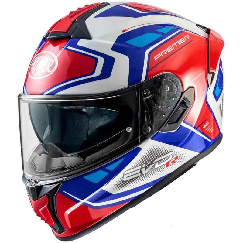 Casco Moto Integrale Premier EVOLUZIONE RR13 Bianco Rosso Blu Subito Disponibile