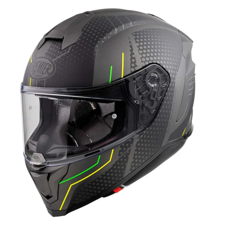 Casco Moto Integrale Premier HYPER BP6 BM 22.06 Nero Opaco Verde Promo Stagionale