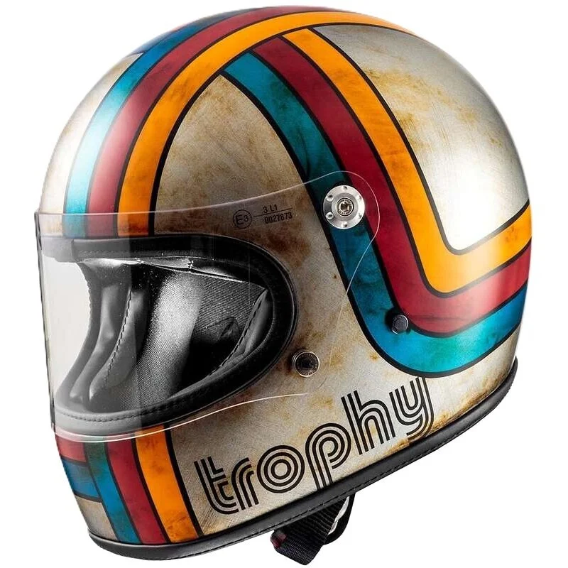 Spedizione Gratuita Casco Moto Integrale Premier TROPHY PLATINUM ED. EX 77 BM Silver Opaco