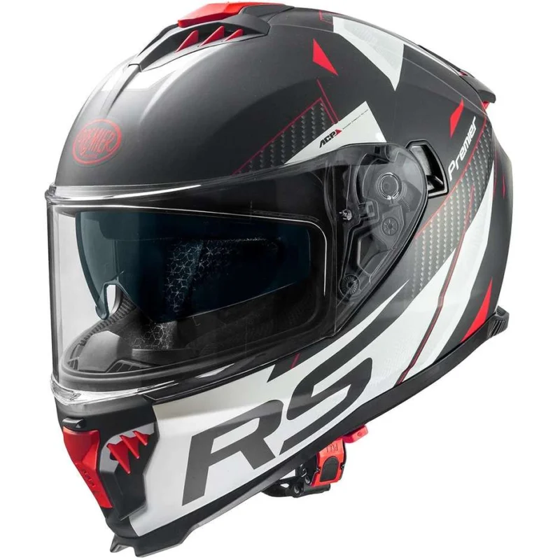 Ultimissimo Modello Casco Moto Integrale Premier TYPHOON RS2BM Bianco Nero Opaco