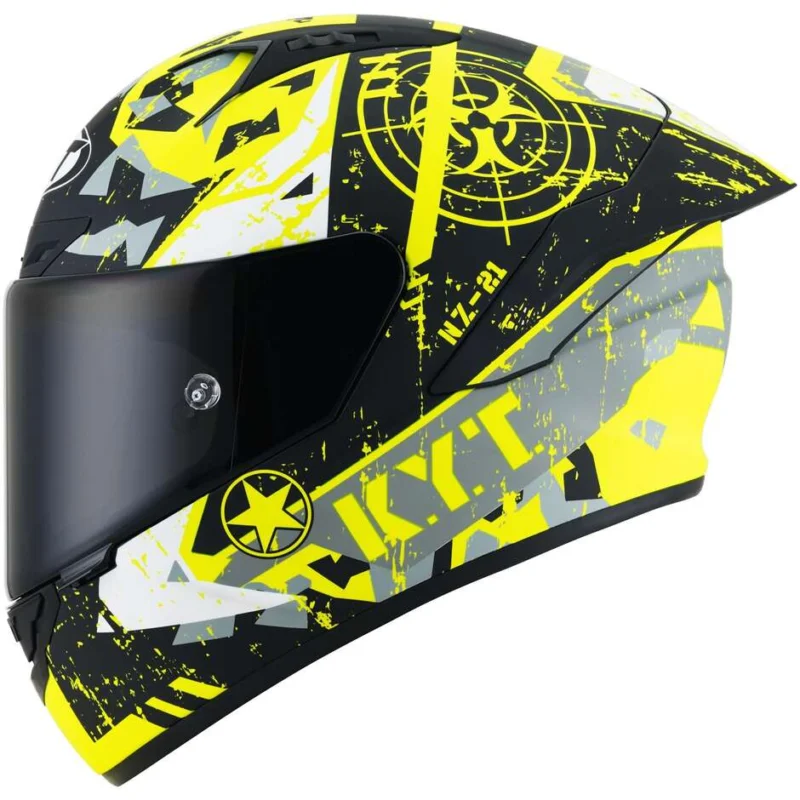 Casco Moto Integrale Racing Kyt NZ-RACE BLAZING Giallo Opaco Di Tendenza