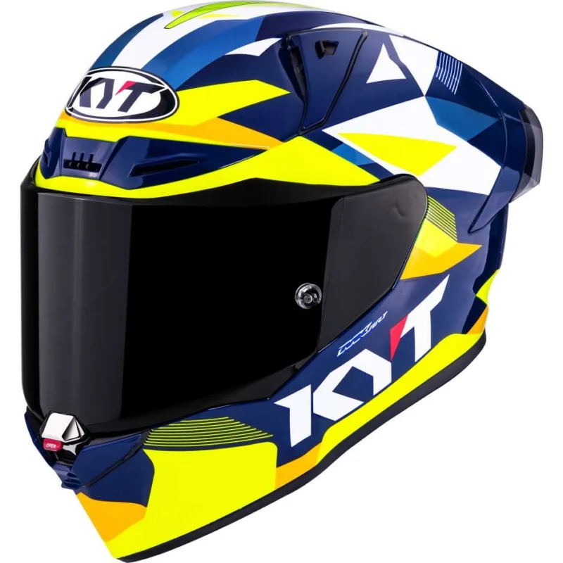 Più Venduto Casco Moto Integrale Racing Kyt R1R DIAMOND Blu Giallo