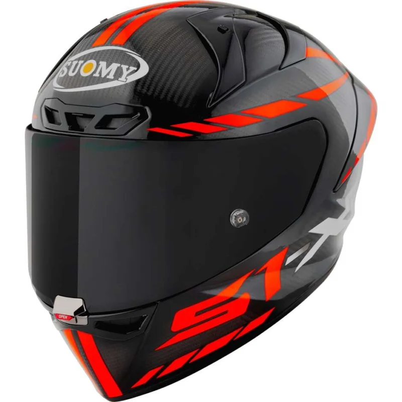 Casco Moto Integrale Racing Suomy S1-XR GP CARBON HYPERSONIC Rosso FIM Pagamento Sicuro