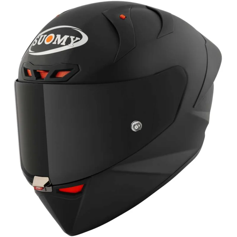 Casco Moto Integrale Racing Suomy S1-XR GP PLAIN Opaco Nero FIM Acquista Ora