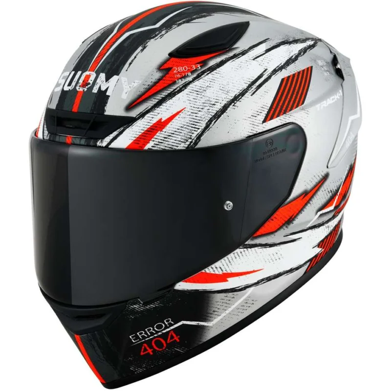 Promozione Esclusiva Casco Moto Integrale Racing Suomy TRACK-1 404 Opaco Silver