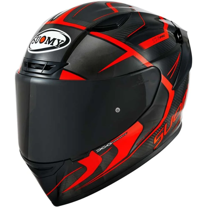Casco Moto Integrale Racing Suomy TX-PRO ADVANCE Rosso Fluo Spedito Oggi