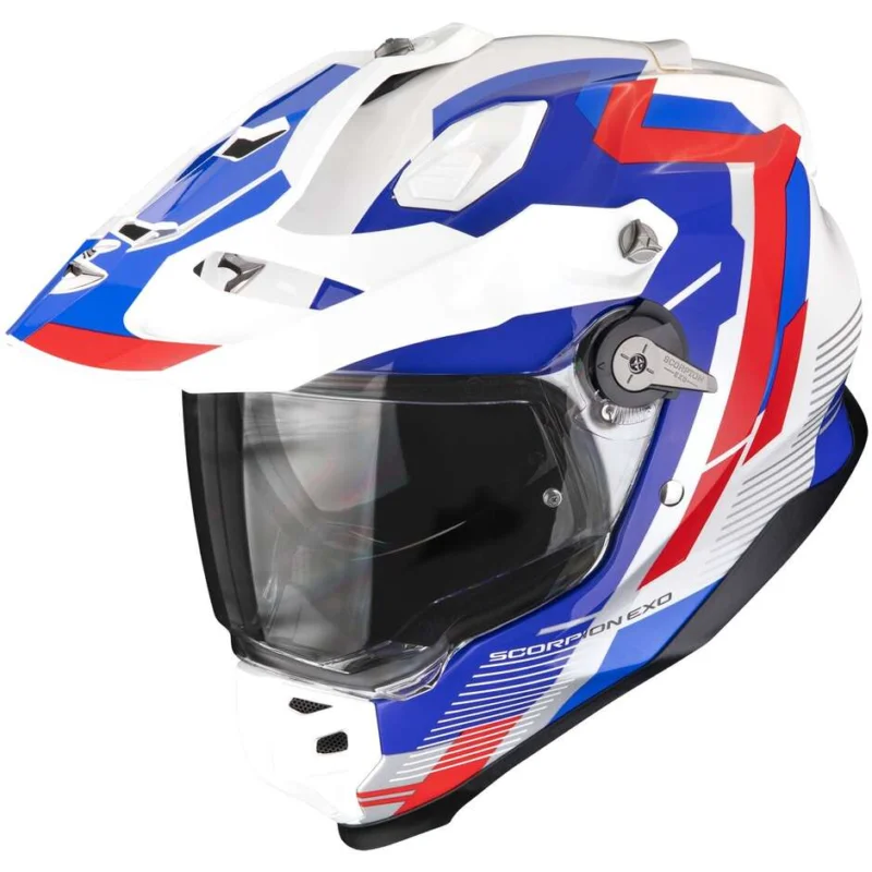 Casco Moto Integrale Scorpion ADF-9000 AIR PATROL Bianco Blu Rosso Promozione Esclusiva