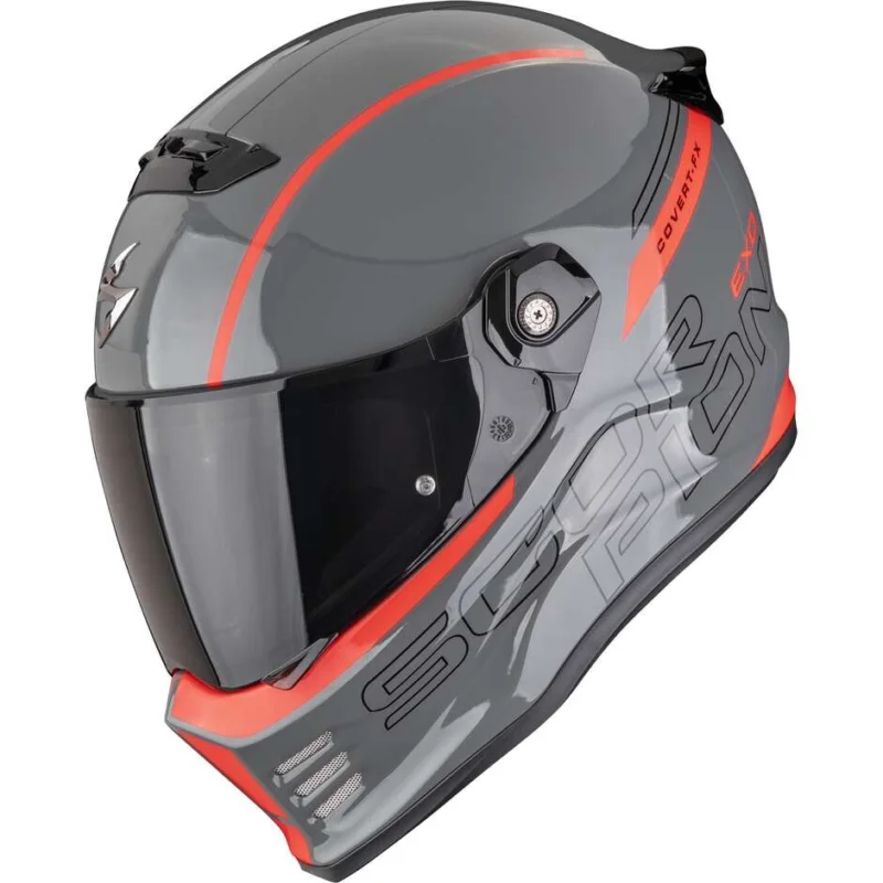 Casco Moto Integrale Scorpion COVERT-FX DANKO Grigio Rosso Promozione Esclusiva