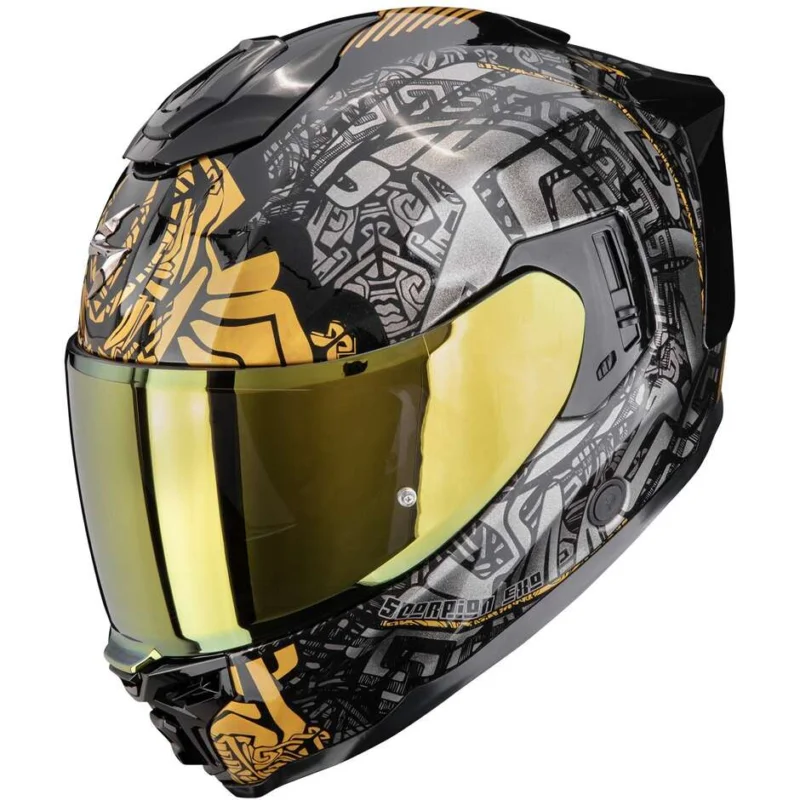 Ultimissimo Modello Casco Moto Integrale Scorpion EXO-1500 AIR APUS Nero Grigio Oro