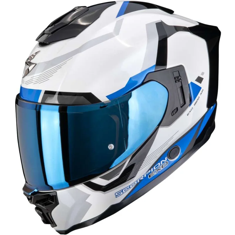 Casco Moto Integrale Scorpion EXO-1500 AIR ARENA Bianco Blu Scelto Dai Clienti